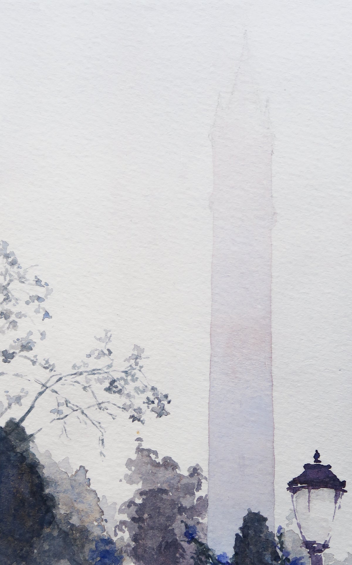 Foggy Campanile Print